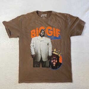 The Notorious B.I.G. Graphic T-Shirt Mens Large Brown Biggie Smalls Hip Hop Tee